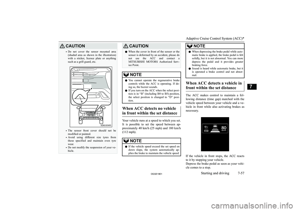 MITSUBISHI OUTLANDER PHEV 2019  Owners Manual (in English) �C�A�U�T�,�O�N�
