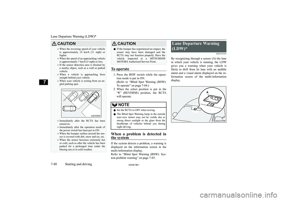 MITSUBISHI OUTLANDER PHEV 2019  Owners Manual (in English) �C�A�U�T�,�O�N�