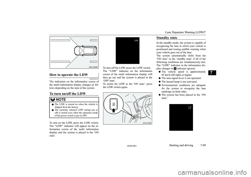 MITSUBISHI OUTLANDER PHEV 2019  Owners Manual (in English) �H�o�w� �t�o� �o�p�e�r�a�t�e� �t�h�e� �L�D�W
�E�0�0�6�3�5�8�0�1�3�2�5
�T�h�e�  �i�n�d�i�c�a�t�i�o�n�  �o�n�  �t�h�e�  �i�n�f�o�r�m�a�t�i�o�n�  �s�c�r�e�e�n�  �o�f�t�h�e�  �m�u�l�t�i�-�i�n�f�o�r�m�a�t�