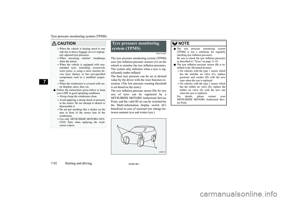 MITSUBISHI OUTLANDER PHEV 2019  Owners Manual (in English) �C�A�U�T�,�O�N�