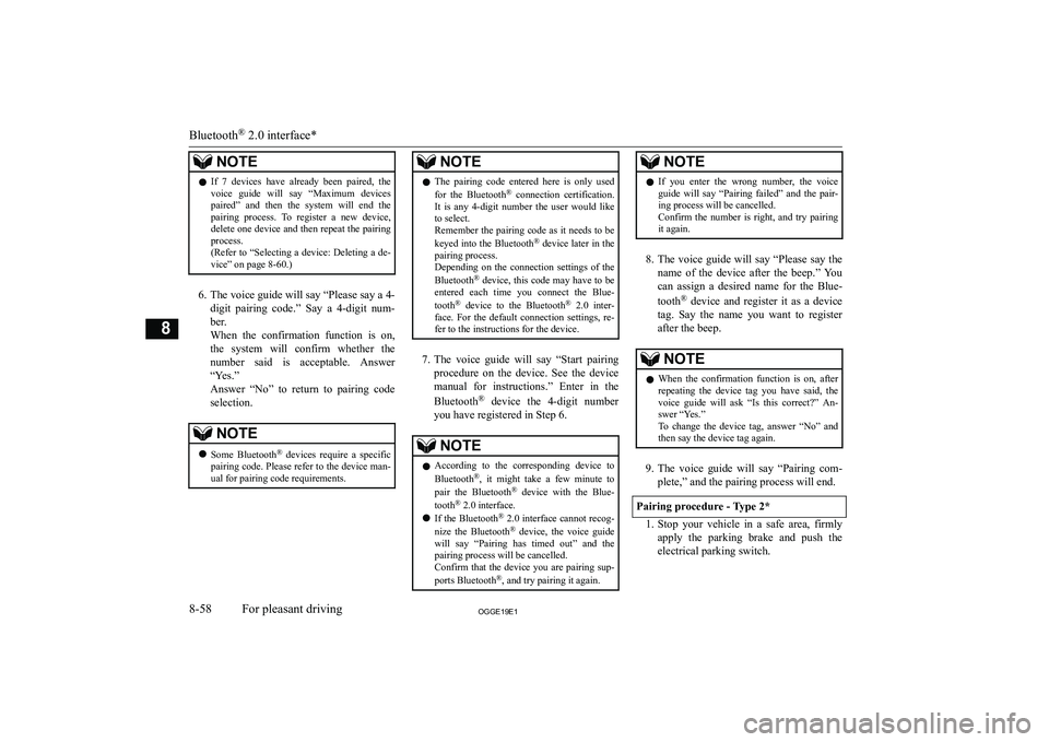 MITSUBISHI OUTLANDER PHEV 2019  Owners Manual (in English) �N�O�T�E�z�I�f�  �7�  �d�e�v�i�c�e�s�  �h�a�v�e�  �a�l�r�e�a�d�y�  �b�e�e�n�  �p�a�i�r�e�d�,�  �t�h�e
�v�o�i�c�e�  �g�u�i�d�e�  �w�i�l�l�  �s�a�y�  �“�M�a�x�i�m�u�m�  �d�e�v�i�c�e�s�p�a�i�r�e�d�”�