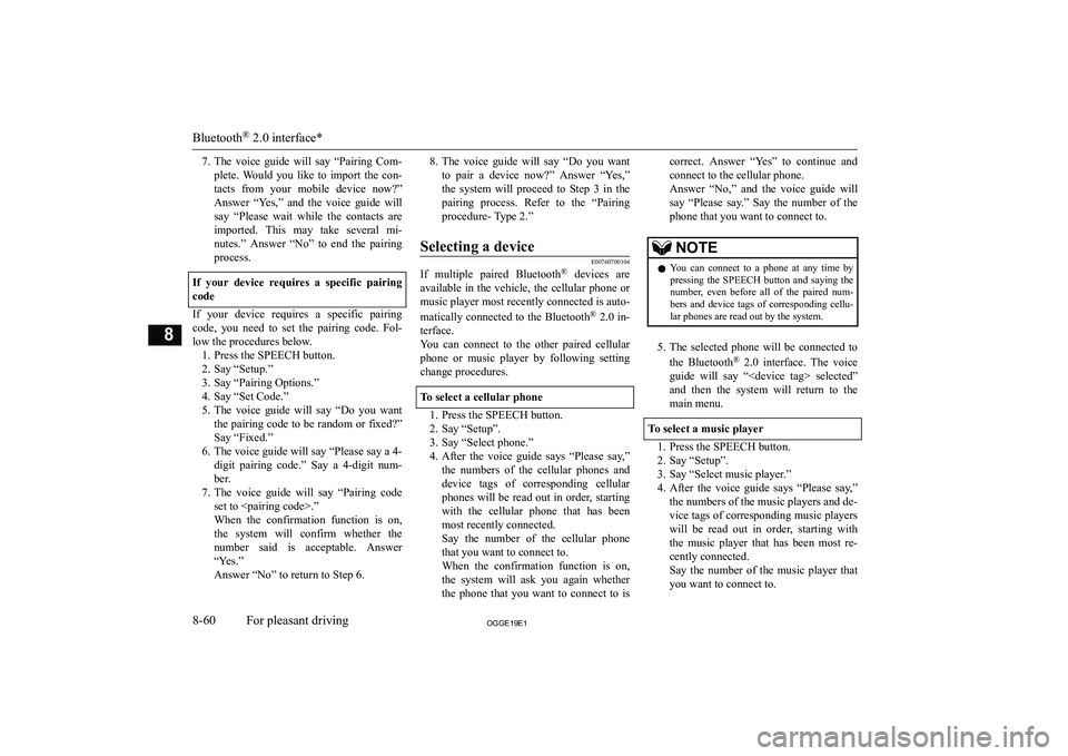 MITSUBISHI OUTLANDER PHEV 2019  Owners Manual (in English) �7�.�T�h�e�  �v�o�i�c�e�  �g�u�i�d�e�  �w�i�l�l�  �s�a�y�  �“�P�a�i�r�i�n�g�  �C�o�m�-
�p�l�e�t�e�.�  �W�o�u�l�d�  �y�o�u�  �l�i�k�e�  �t�o�  �i�m�p�o�r�t�  �t�h�e�  �c�o�n�-
�t�a�c�t�s�  �f�r�o�m� 