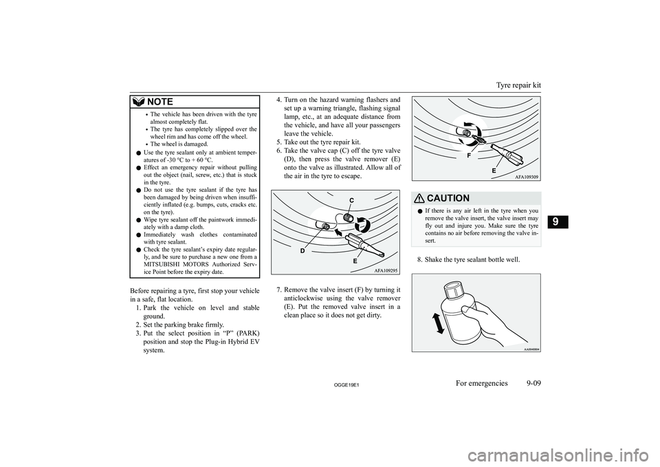 MITSUBISHI OUTLANDER PHEV 2019  Owners Manual (in English) �N�O�T�E�