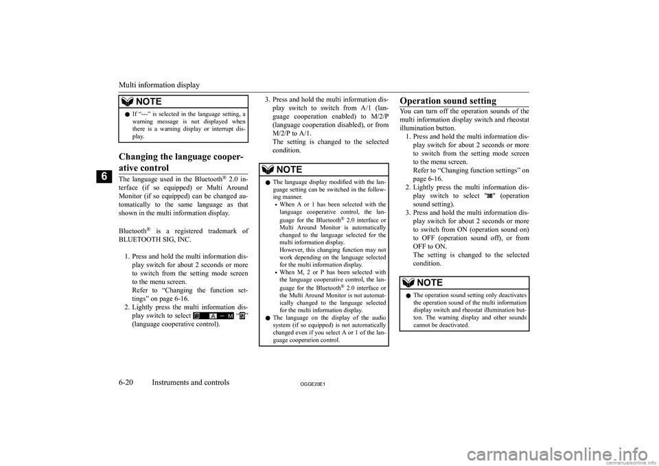 MITSUBISHI OUTLANDER PHEV 2020  Owners Manual (in English) �N�O�T�E�z�I�f�  �“�-�-�-�”�  �i�s�  �s�e�l�e�c�t�e�d�  �i�n�  �t�h�e�  �l�a�n�g�u�a�g�e�  �s�e�t�t�i�n�g�,�  �a
�w�a�r�n�i�n�g�  �m�e�s�s�a�g�e�  �i�s�  �n�o�t�  �d�i�s�p�l�a�y�e�d�  �w�h�e�n�t�h