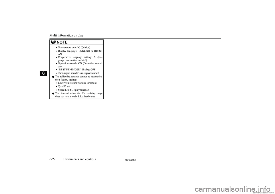 MITSUBISHI OUTLANDER PHEV 2020  Owners Manual (in English) �N�O�T�E�