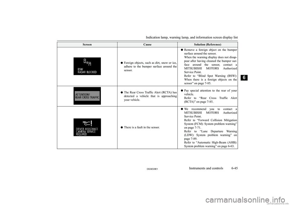 MITSUBISHI OUTLANDER PHEV 2020  Owners Manual (in English) �S�c�r�e�e�n�C�a�u�s�e�S�o�l�u�t�i�o�n� �(�R�e�f�e�r�e�n�c�e�)
�z�F�o�r�e�i�g�n�  �o�b�j�e�c�t�s�,�  �s�u�c�h�  �a�s�  �d�i�r�t�,�  �s�n�o�w�  �o�r�  �i�c�e�,
�a�d�h�e�r�e�  �t�o�  �t�h�e�  �b�u�m�p�e