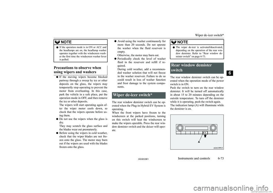 MITSUBISHI OUTLANDER PHEV 2020  Owners Manual (in English) �N�O�T�E�z�I�f�  �t�h�e�  �o�p�e�r�a�t�i�o�n�  �m�o�d�e�  �i�s�  �i�n�  �O�N�  �o�r�  �A�C�C�  �a�n�d
�t�h�e�  �h�e�a�d�l�a�m�p�s�  �a�r�e�  �o�n�,�  �t�h�e�  �h�e�a�d�l�a�m�p�  �w�a�s�h�e�r �o�p�e�r�