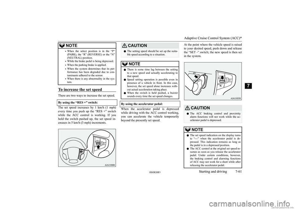 MITSUBISHI OUTLANDER PHEV 2020  Owners Manual (in English) �N�O�T�E�