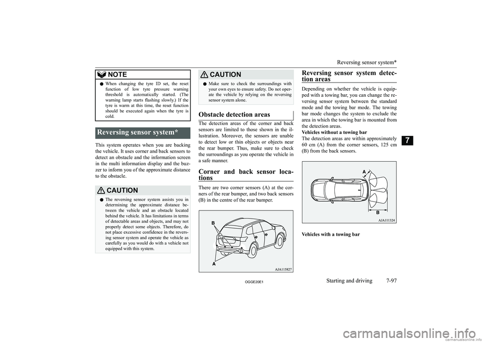 MITSUBISHI OUTLANDER PHEV 2020  Owners Manual (in English) �N�O�T�E�z�W�h�e�n�  �c�h�a�n�g�i�n�g�  �t�h�e�  �t�y�r�e�  �I�D�  �s�e�t�,�  �t�h�e�  �r�e�s�e�t
�f�u�n�c�t�i�o�n�  �o�f�  �l�o�w�  �t�y�r�e�  �p�r�e�s�s�u�r�e�  �w�a�r�n�i�n�g �t�h�r�e�s�h�o�l�d�  �
