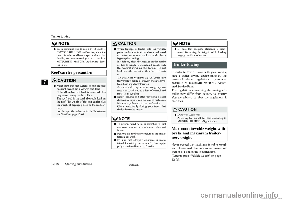 MITSUBISHI OUTLANDER PHEV 2020  Owners Manual (in English) �N�O�T�E�z�W�e�  �r�e�c�o�m�m�e�n�d�  �y�o�u�  �t�o�  �u�s�e�  �a� 
�M�I�T�S�U�B�I�S�H�I
�M�O�T�O�R�S �  �G�E�N�U�I�N�E�  �r�o�o�f�  �c�a�r�r�i�e�r�,�  �s�i�n�c�e�  �t�h�e
�b�r�a�c�k�e�t�s� �t�o� �b�e