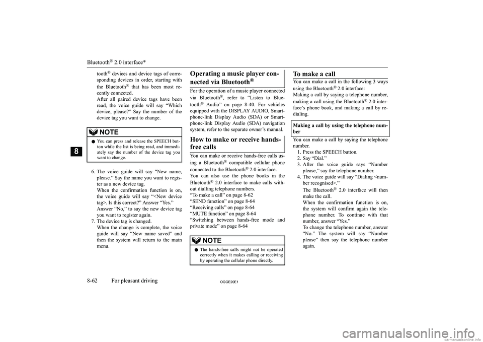 MITSUBISHI OUTLANDER PHEV 2020  Owners Manual (in English) �t�o�o�t�h�