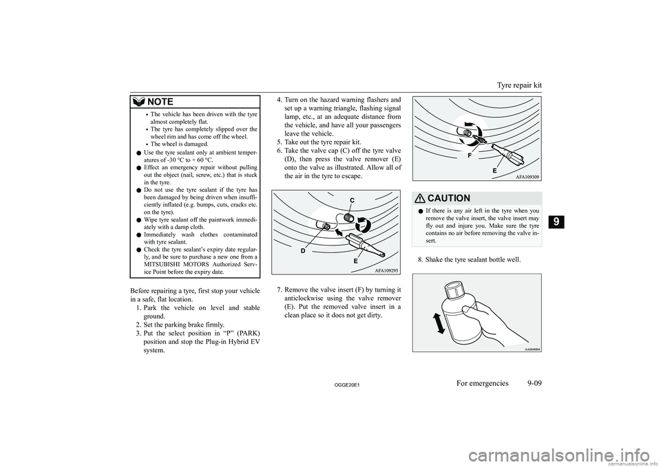 MITSUBISHI OUTLANDER PHEV 2020  Owners Manual (in English) �N�O�T�E�