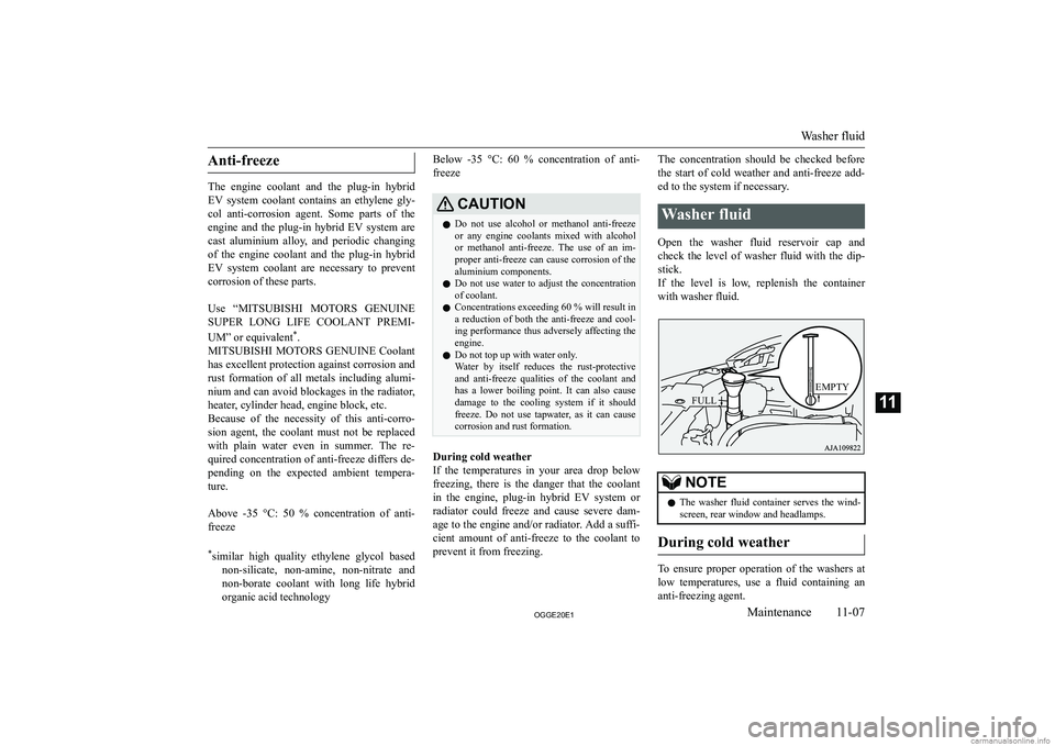 MITSUBISHI OUTLANDER PHEV 2020  Owners Manual (in English) �A�n�t�i�-�f�r�e�e�z�e
�T�h�e�  �e�n�g�i�n�e�  �c�o�o�l�a�n�t�  �a�n�d�  �t�h�e�  �p�l�u�g�-�i�n�  �h�y�b�r�i�d�E�V�  �s�y�s�t�e�m�  �c�o�o�l�a�n�t�  �c�o�n�t�a�i�n�s�  �a�n�  �e�t�h�y�l�e�n�e�  �g�l�
