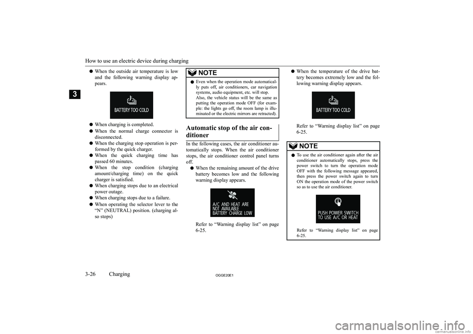 MITSUBISHI OUTLANDER PHEV 2020   (in English) Manual PDF �z�W�h�e�n�  �t�h�e�  �o�u�t�s�i�d�e�  �a�i�r�  �t�e�m�p�e�r�a�t�u�r�e�  �i�s�  �l�o�w
�a�n�d�  �t�h�e�  �f�o�l�l�o�w�i�n�g�  �w�a�r�n�i�n�g�  �d�i�s�p�l�a�y�  �a�p�- �p�e�a�r�s�.
�z �W�h�e�n� �c�h�a�