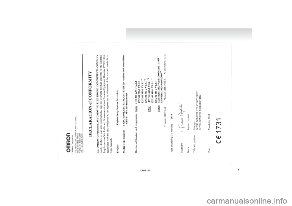 MITSUBISHI iMiEV 2013 Owners Manual (in English) 5
OHAE13E1 MITSUBISHI iMiEV 2013 Owners Manual (in English) 5
OHAE13E1