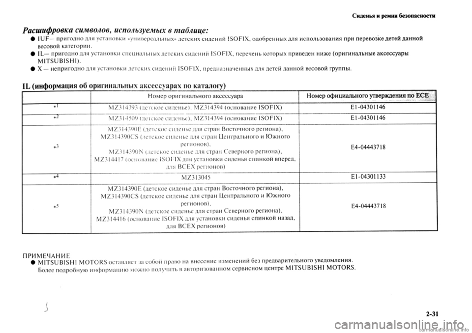 MITSUBISHI OUTLANDER 2013 Руководство по эксплуатации и техобслуживанию (in Russian) MITSUBISHI OUTLANDER 2013 Руководство по эксплуатации и техобслуживанию (in Russian)