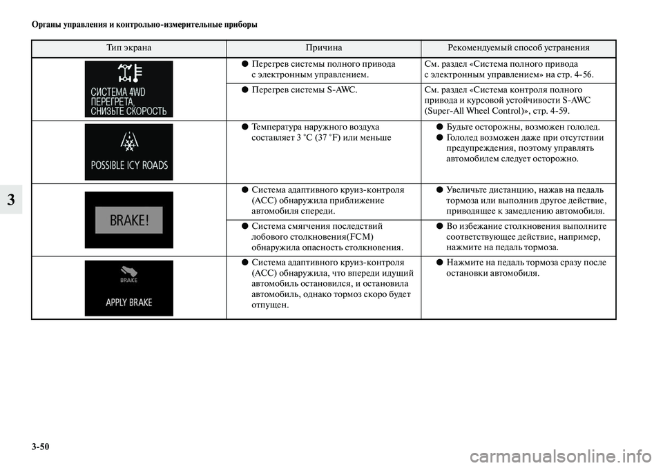 MITSUBISHI OUTLANDER 2016  Руководство по эксплуатации и техобслуживанию (in Russian) 350 Органы управлHKния и контрольноизмHKритHKльныHK приборы
3
●ПерегреKЫ сисKbемы полного приKЫода 
с элекKbронным