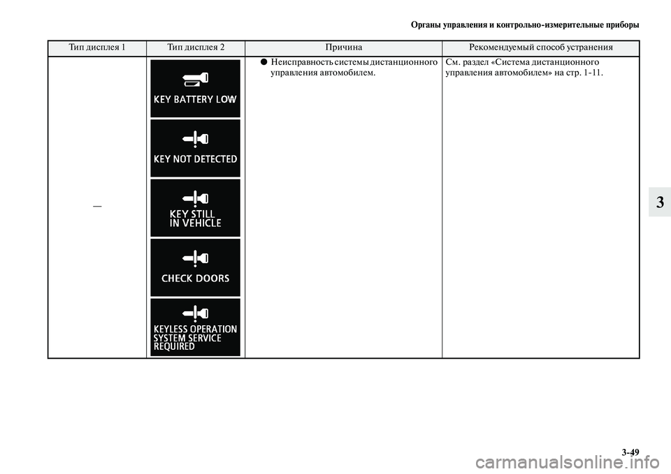 MITSUBISHI ASX 2014 Руководство по эксплуатации и техобслуживанию (in Russian) Органы управления и контрольно/измерительные приборы
3/49
3—
●Неисправность системы дистанционного
управле MITSUBISHI ASX 2014 Руководство по эксплуатации и техобслуживанию (in Russian) Органы управления и контрольно/измерительные приборы
3/49
3—
●Неисправность системы дистанционного
управле