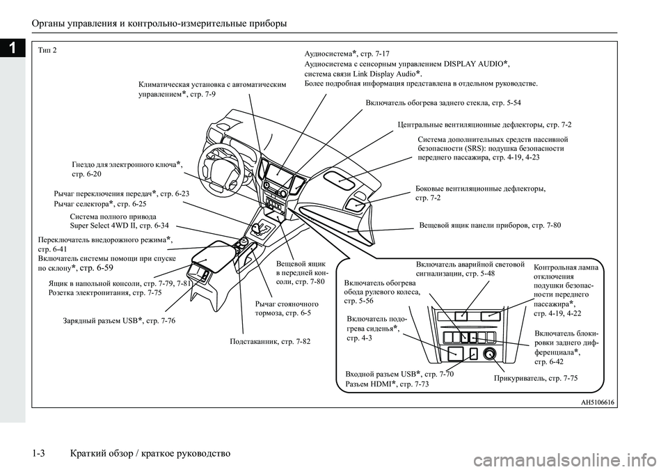 MITSUBISHI L200 2019  Руководство по эксплуатации и техобслуживанию (in Russian) Органы управления и контрольно-измерительные приборы
1-3 Краткий обзор / краткое руководство
1Lbi��
:m^bh k bk