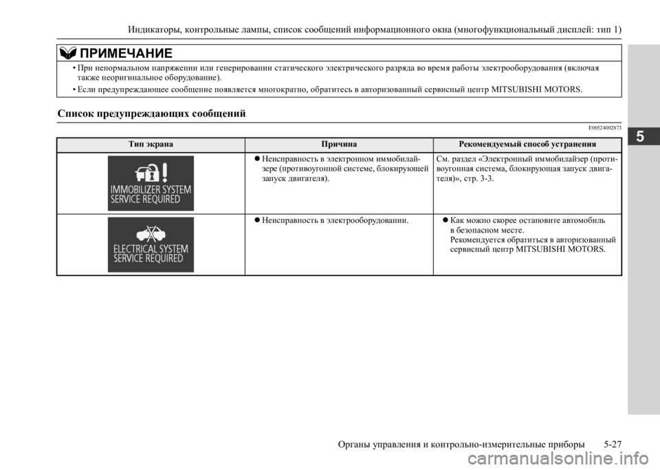 MITSUBISHI L200 2020 Руководство по эксплуатации и техобслуживанию (in Russian) Индикаторы, контрольные лампы, список сообщений информационного окна (многофункциональный дисплей: тип 1)
Ор MITSUBISHI L200 2020 Руководство по эксплуатации и техобслуживанию (in Russian) Индикаторы, контрольные лампы, список сообщений информационного окна (многофункциональный дисплей: тип 1)
Ор