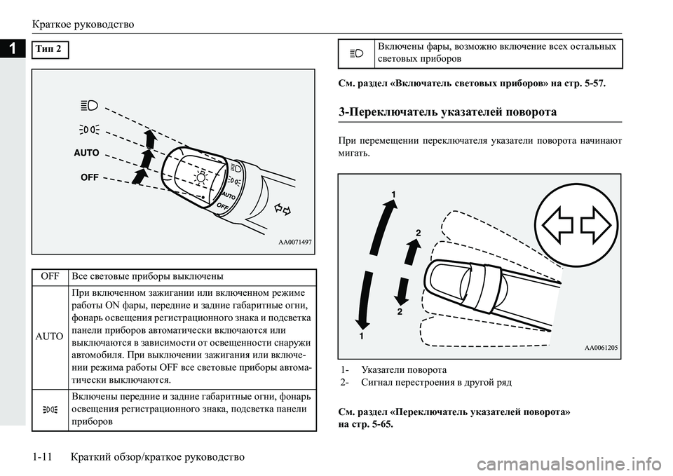 MITSUBISHI PAJERO SPORT 2016 Руководство по эксплуатации и техобслуживанию (in Russian) Краткое руководство
1-11 Краткий обзор /краткое руководство
1
См. раздел «Включатель световых приборов » на MITSUBISHI PAJERO SPORT 2016 Руководство по эксплуатации и техобслуживанию (in Russian) Краткое руководство
1-11 Краткий обзор /краткое руководство
1
См. раздел «Включатель световых приборов » на