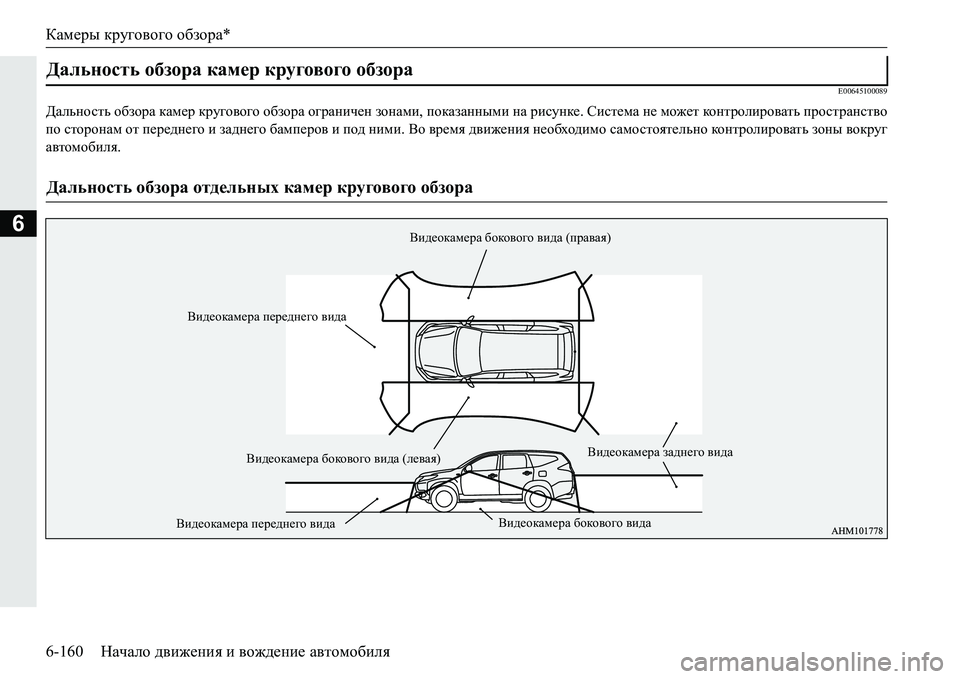 MITSUBISHI PAJERO SPORT 2016 Руководство по эксплуатации и техобслуживанию (in Russian) Камеры кругового обзора *
6-160 Начало движения и вождение автомобиля
6
E00645100089
Дальность обзора камер кругов MITSUBISHI PAJERO SPORT 2016 Руководство по эксплуатации и техобслуживанию (in Russian) Камеры кругового обзора *
6-160 Начало движения и вождение автомобиля
6
E00645100089
Дальность обзора камер кругов