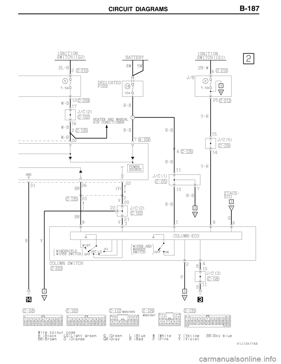 MITSUBISHI LANCER EVOLUTION 2007 Service Repair Manual CIRCUIT DIAGRAMSB-187 MITSUBISHI LANCER EVOLUTION 2007 Service Repair Manual CIRCUIT DIAGRAMSB-187