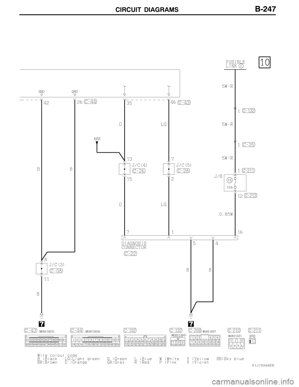 MITSUBISHI LANCER EVOLUTION 2007  Service Repair Manual CIRCUIT DIAGRAMSB-247 