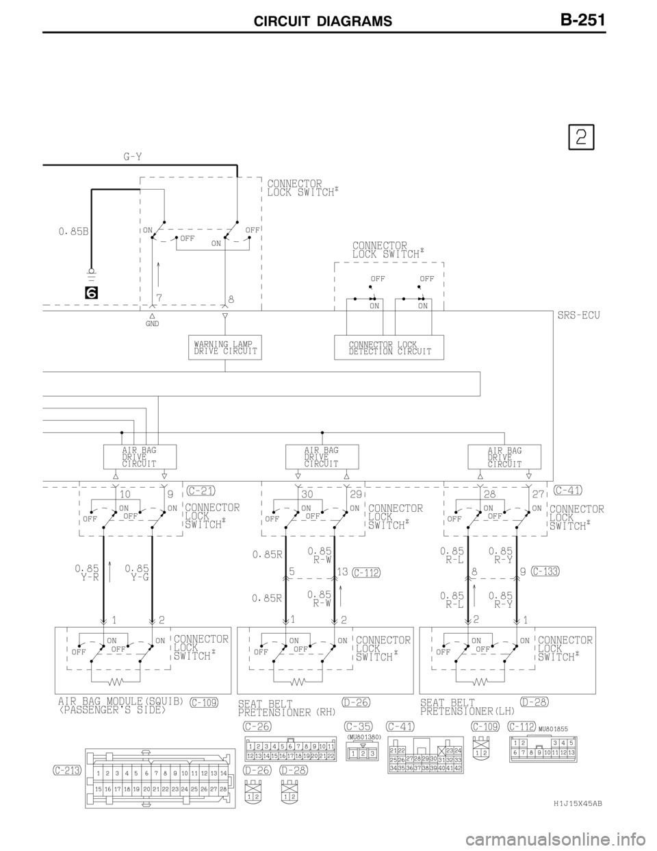 MITSUBISHI LANCER EVOLUTION 2007  Service Repair Manual CIRCUIT DIAGRAMSB-251 