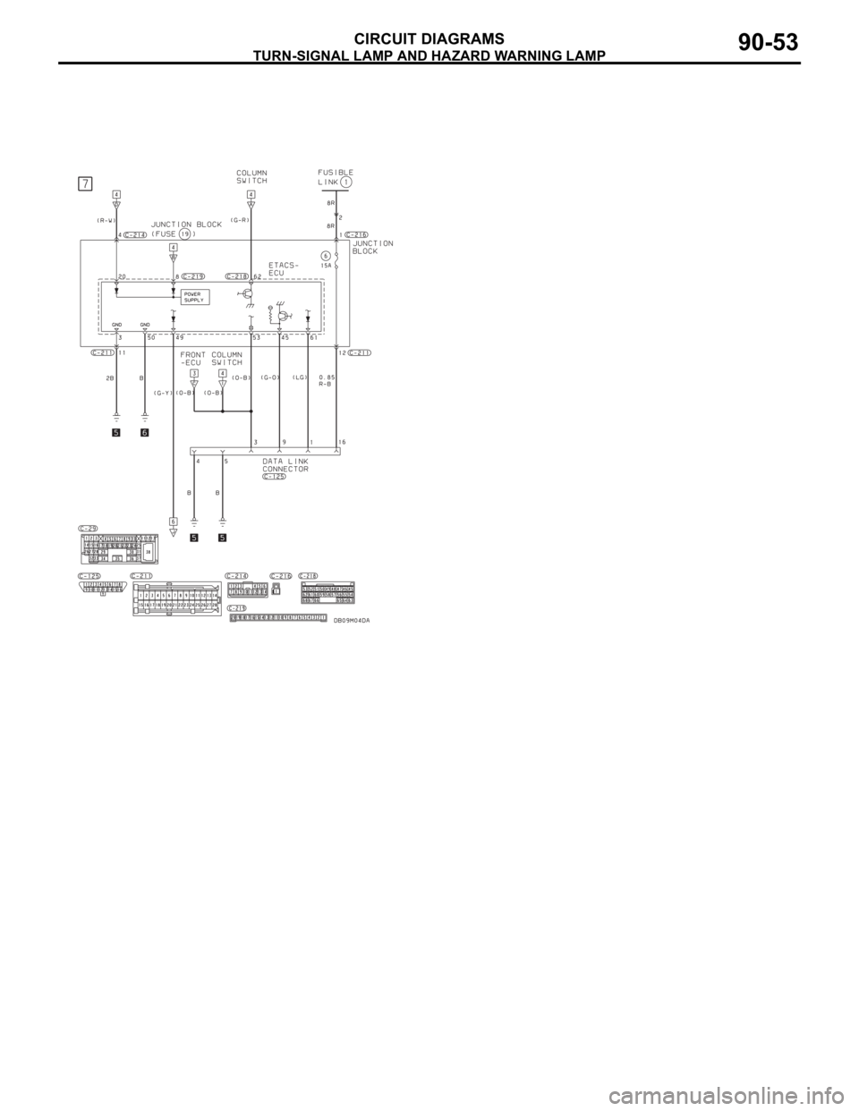 MITSUBISHI 380 2005 Service Manual TURN-SIGNAL LAMP AND HAZARD WARNING LAMP
CIRCUIT DIAGRAMS90-53 