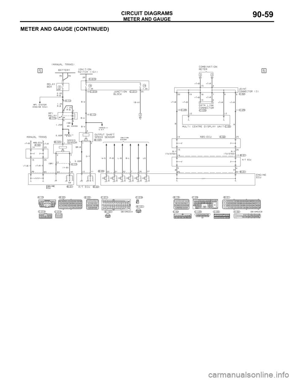 MITSUBISHI 380 2005 Workshop Manual METER AND GAUGE
CIRCUIT DIAGRAMS90-59
METER AND GAUGE (CONTINUED) MITSUBISHI 380 2005 Workshop Manual METER AND GAUGE
CIRCUIT DIAGRAMS90-59
METER AND GAUGE (CONTINUED)
