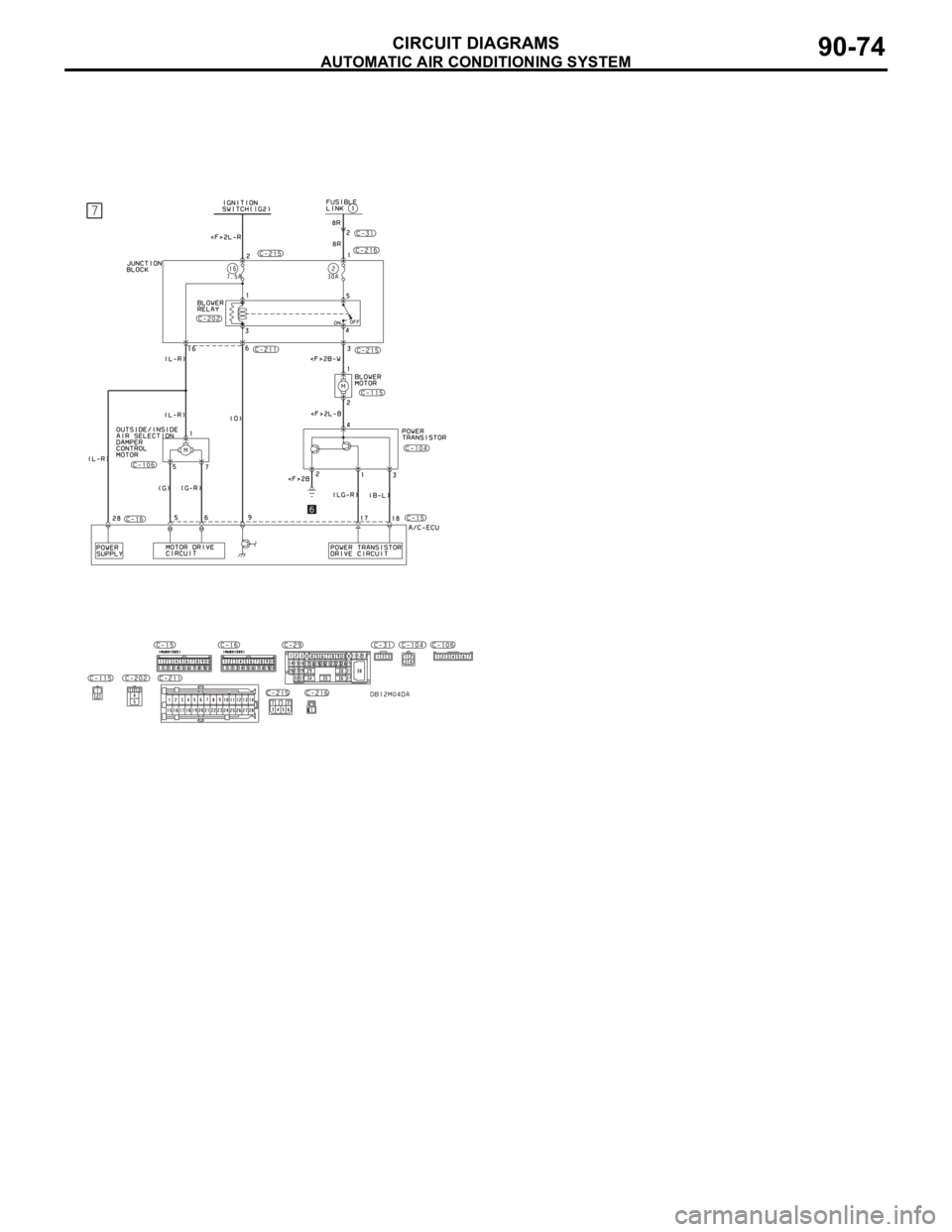 MITSUBISHI 380 2005 Workshop Manual AUTOMATIC AIR CONDITIONING SYSTEM
CIRCUIT DIAGRAMS90-74 MITSUBISHI 380 2005 Workshop Manual AUTOMATIC AIR CONDITIONING SYSTEM
CIRCUIT DIAGRAMS90-74