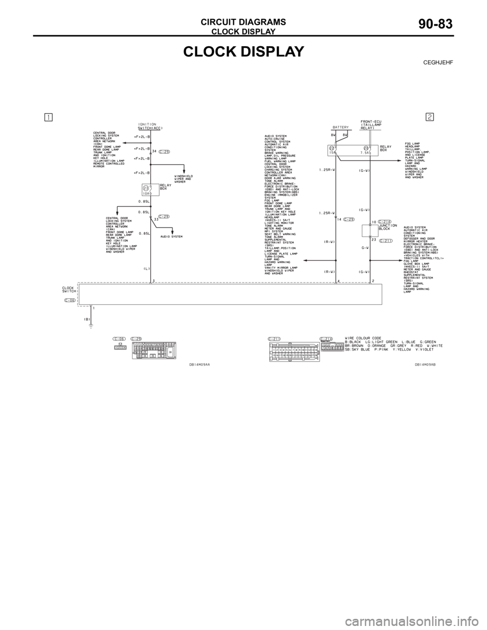 MITSUBISHI 380 2005 User Guide CLOCK DISPLAY
CIRCUIT DIAGRAMS90-83
CLOCK DISPLAYCEGHJEHF MITSUBISHI 380 2005 User Guide CLOCK DISPLAY
CIRCUIT DIAGRAMS90-83
CLOCK DISPLAYCEGHJEHF