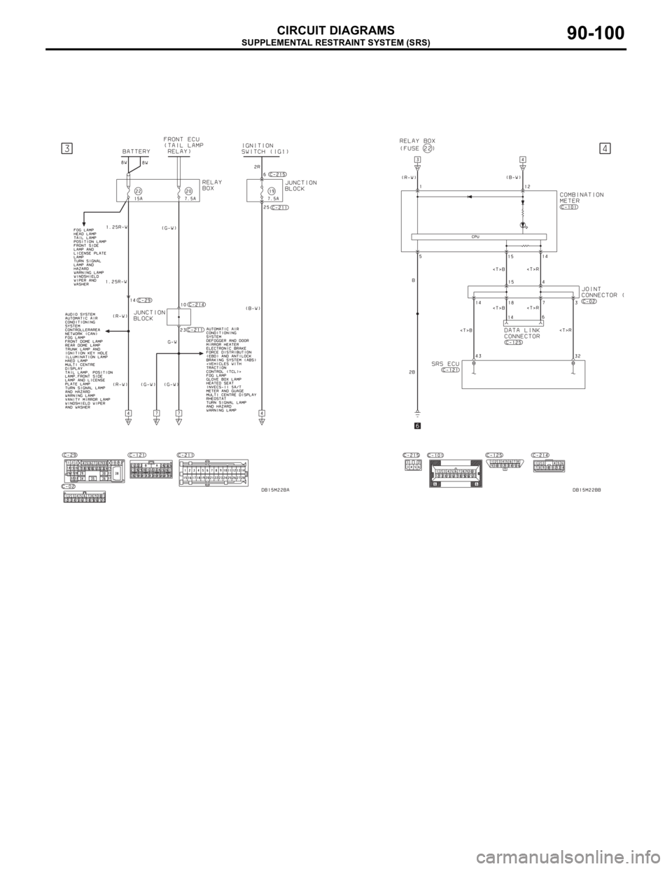 MITSUBISHI 380 2005  Workshop Manual SUPPLEMENTAL RESTRAINT SYSTEM (SRS)
CIRCUIT DIAGRAMS90-100 
