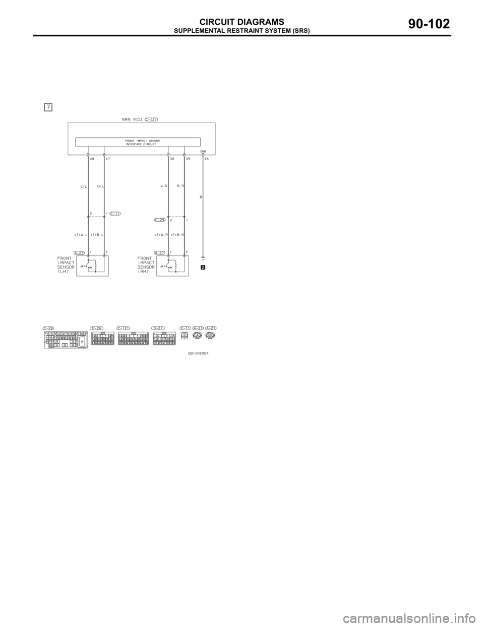 MITSUBISHI 380 2005  Workshop Manual SUPPLEMENTAL RESTRAINT SYSTEM (SRS)
CIRCUIT DIAGRAMS90-102 