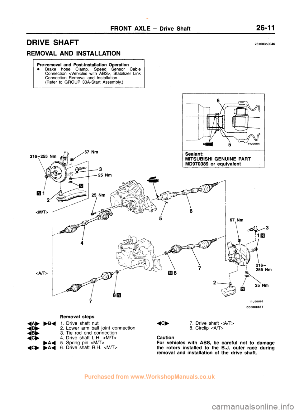 MITSUBISHI CARISMA 1995 Workshop Manual
www.WorkshopManuals.co.uk
Purchased from www.WorkshopManuals.co.uk MITSUBISHI CARISMA 1995 Workshop Manual
www.WorkshopManuals.co.uk
Purchased from www.WorkshopManuals.co.uk