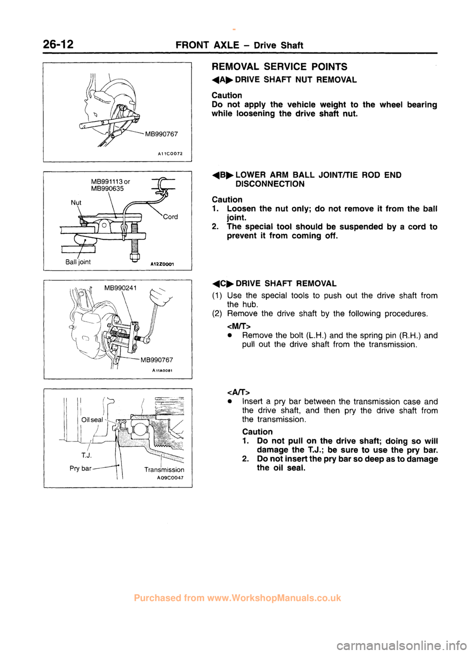 MITSUBISHI CARISMA 1995 Workshop Manual
www.WorkshopManuals.co.uk
Purchased from www.WorkshopManuals.co.uk MITSUBISHI CARISMA 1995 Workshop Manual
www.WorkshopManuals.co.uk
Purchased from www.WorkshopManuals.co.uk