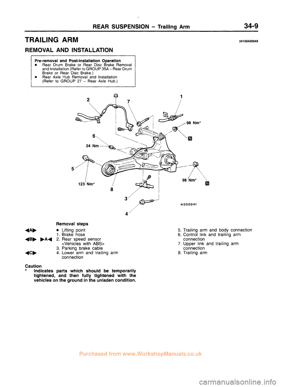 MITSUBISHI CARISMA 1995 Workshop Manual
www.WorkshopManuals.co.uk
Purchased from www.WorkshopManuals.co.uk MITSUBISHI CARISMA 1995 Workshop Manual
www.WorkshopManuals.co.uk
Purchased from www.WorkshopManuals.co.uk