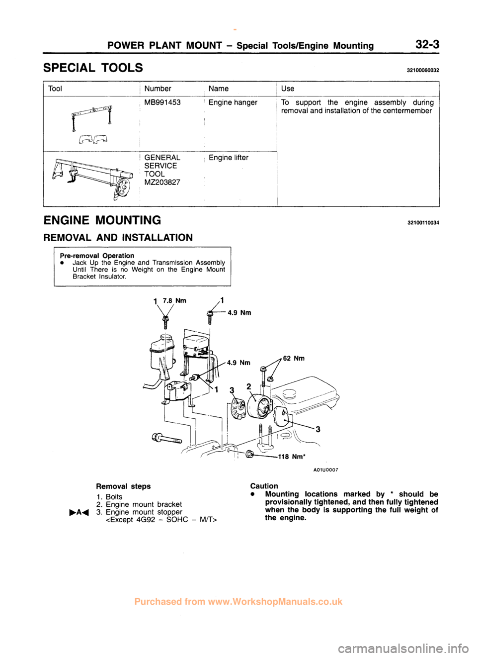 MITSUBISHI CARISMA 1995 Workshop Manual
www.WorkshopManuals.co.uk
Purchased from www.WorkshopManuals.co.uk MITSUBISHI CARISMA 1995 Workshop Manual
www.WorkshopManuals.co.uk
Purchased from www.WorkshopManuals.co.uk