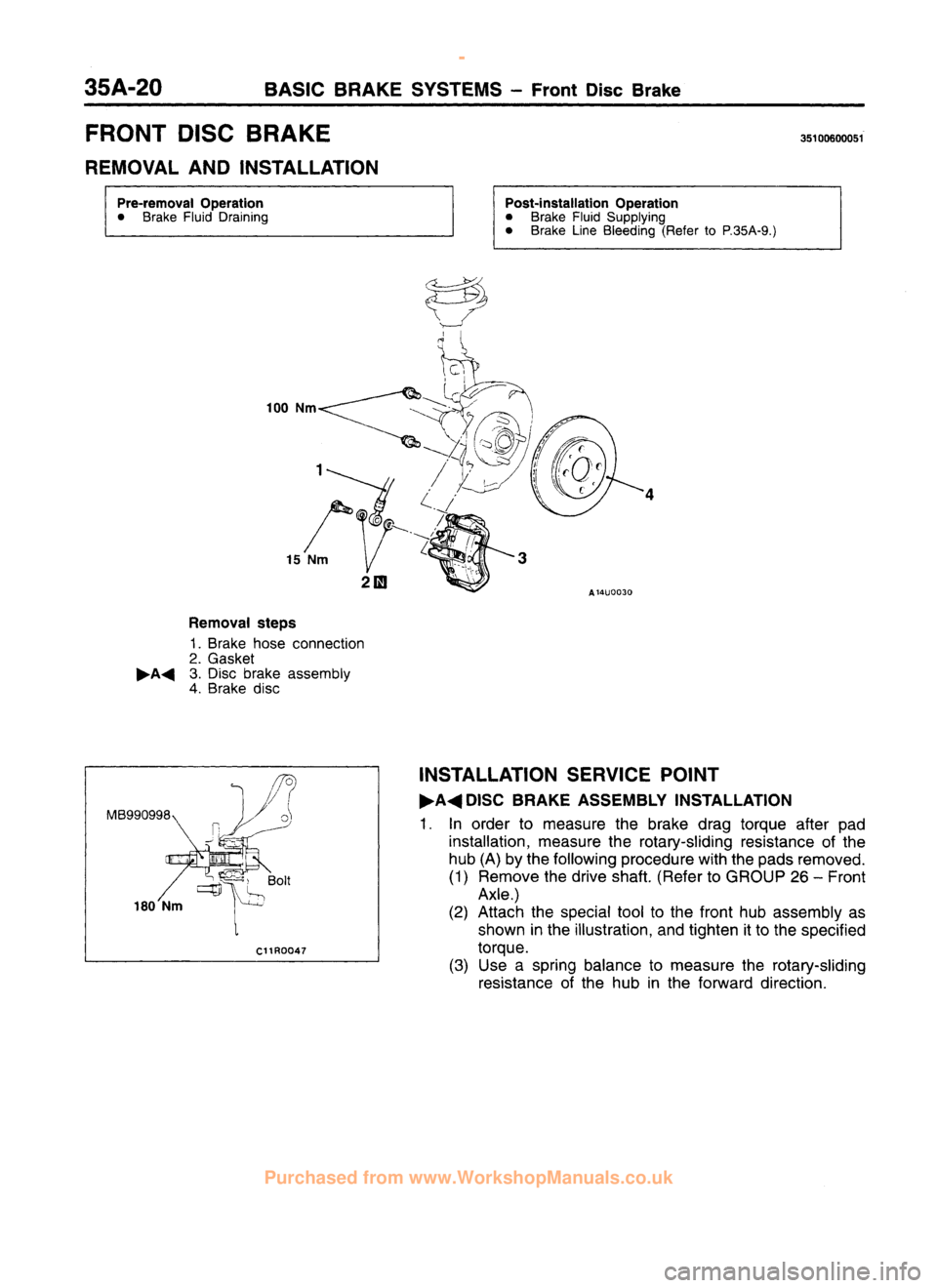 MITSUBISHI CARISMA 1995 Workshop Manual
www.WorkshopManuals.co.uk
Purchased from www.WorkshopManuals.co.uk MITSUBISHI CARISMA 1995 Workshop Manual
www.WorkshopManuals.co.uk
Purchased from www.WorkshopManuals.co.uk