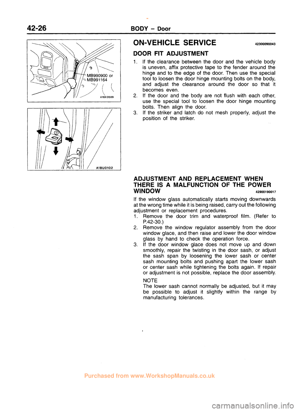 MITSUBISHI CARISMA 1995 Workshop Manual
www.WorkshopManuals.co.uk
Purchased from www.WorkshopManuals.co.uk MITSUBISHI CARISMA 1995 Workshop Manual
www.WorkshopManuals.co.uk
Purchased from www.WorkshopManuals.co.uk