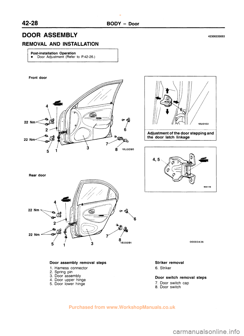 MITSUBISHI CARISMA 1995 Workshop Manual
www.WorkshopManuals.co.uk
Purchased from www.WorkshopManuals.co.uk MITSUBISHI CARISMA 1995 Workshop Manual
www.WorkshopManuals.co.uk
Purchased from www.WorkshopManuals.co.uk