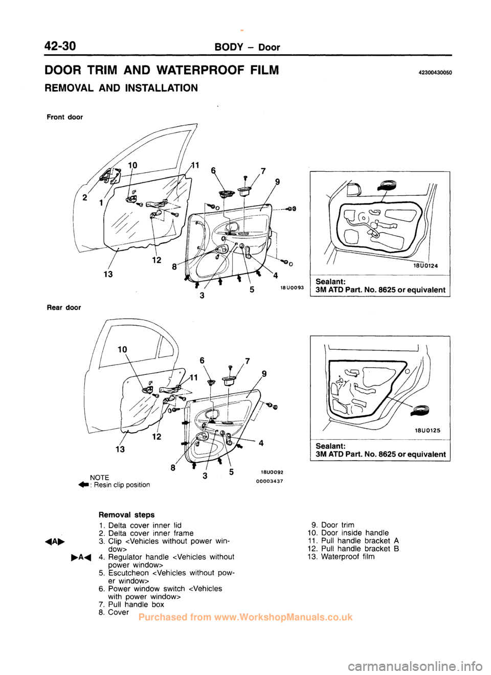 MITSUBISHI CARISMA 1995 Workshop Manual
www.WorkshopManuals.co.uk
Purchased from www.WorkshopManuals.co.uk MITSUBISHI CARISMA 1995 Workshop Manual
www.WorkshopManuals.co.uk
Purchased from www.WorkshopManuals.co.uk