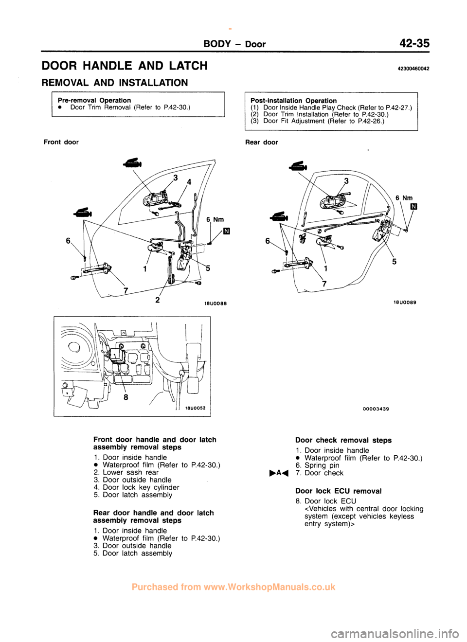 MITSUBISHI CARISMA 1995 Workshop Manual
www.WorkshopManuals.co.uk
Purchased from www.WorkshopManuals.co.uk MITSUBISHI CARISMA 1995 Workshop Manual
www.WorkshopManuals.co.uk
Purchased from www.WorkshopManuals.co.uk