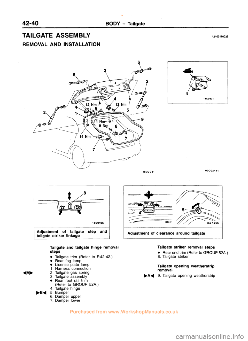 MITSUBISHI CARISMA 1995 Workshop Manual
www.WorkshopManuals.co.uk
Purchased from www.WorkshopManuals.co.uk MITSUBISHI CARISMA 1995 Workshop Manual
www.WorkshopManuals.co.uk
Purchased from www.WorkshopManuals.co.uk
