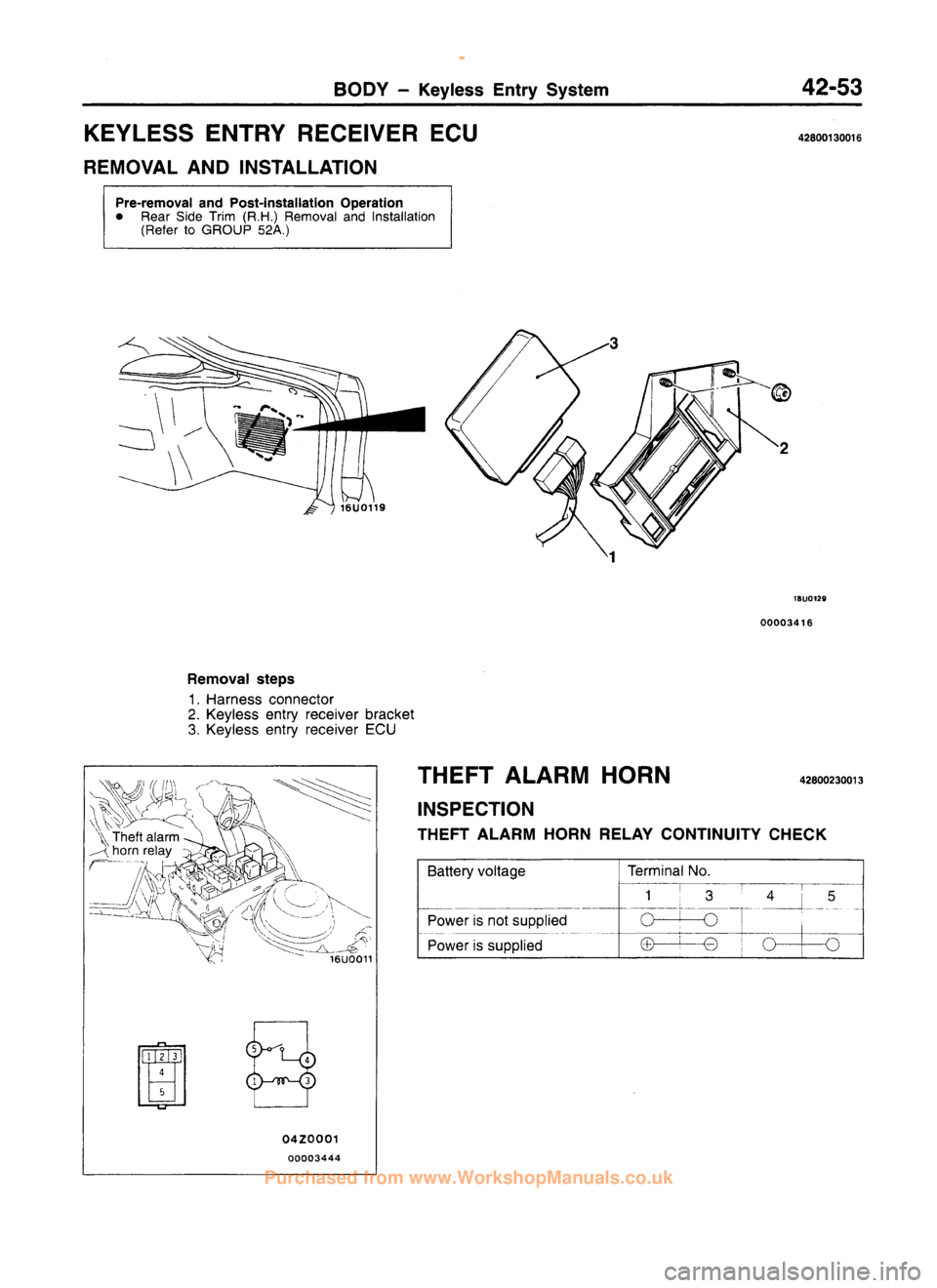 MITSUBISHI CARISMA 1995 Workshop Manual
www.WorkshopManuals.co.uk
Purchased from www.WorkshopManuals.co.uk MITSUBISHI CARISMA 1995 Workshop Manual
www.WorkshopManuals.co.uk
Purchased from www.WorkshopManuals.co.uk