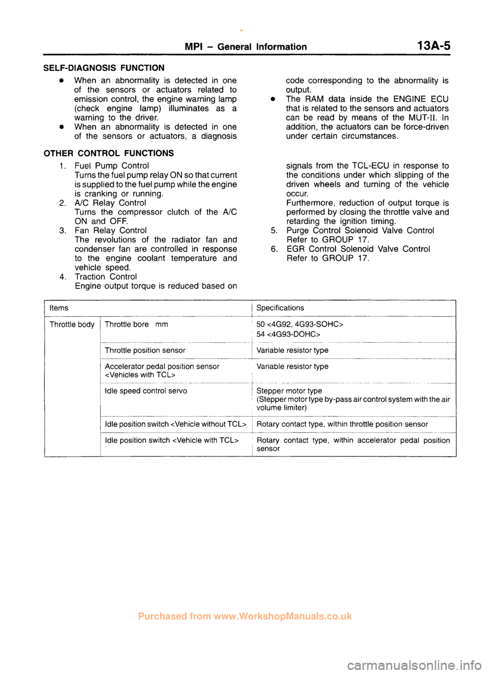 MITSUBISHI CARISMA 1995 Repair Manual
www.WorkshopManuals.co.uk
Purchased from www.WorkshopManuals.co.uk MITSUBISHI CARISMA 1995 Repair Manual
www.WorkshopManuals.co.uk
Purchased from www.WorkshopManuals.co.uk