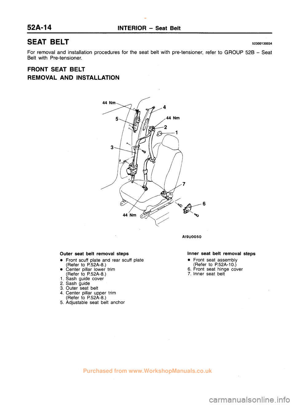MITSUBISHI CARISMA 1995 Workshop Manual
www.WorkshopManuals.co.uk
Purchased from www.WorkshopManuals.co.uk MITSUBISHI CARISMA 1995 Workshop Manual
www.WorkshopManuals.co.uk
Purchased from www.WorkshopManuals.co.uk