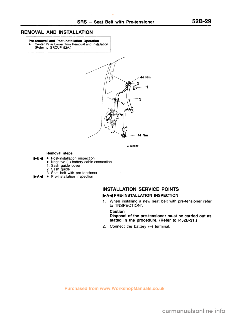 MITSUBISHI CARISMA 1995 Workshop Manual
www.WorkshopManuals.co.uk
Purchased from www.WorkshopManuals.co.uk MITSUBISHI CARISMA 1995 Workshop Manual
www.WorkshopManuals.co.uk
Purchased from www.WorkshopManuals.co.uk