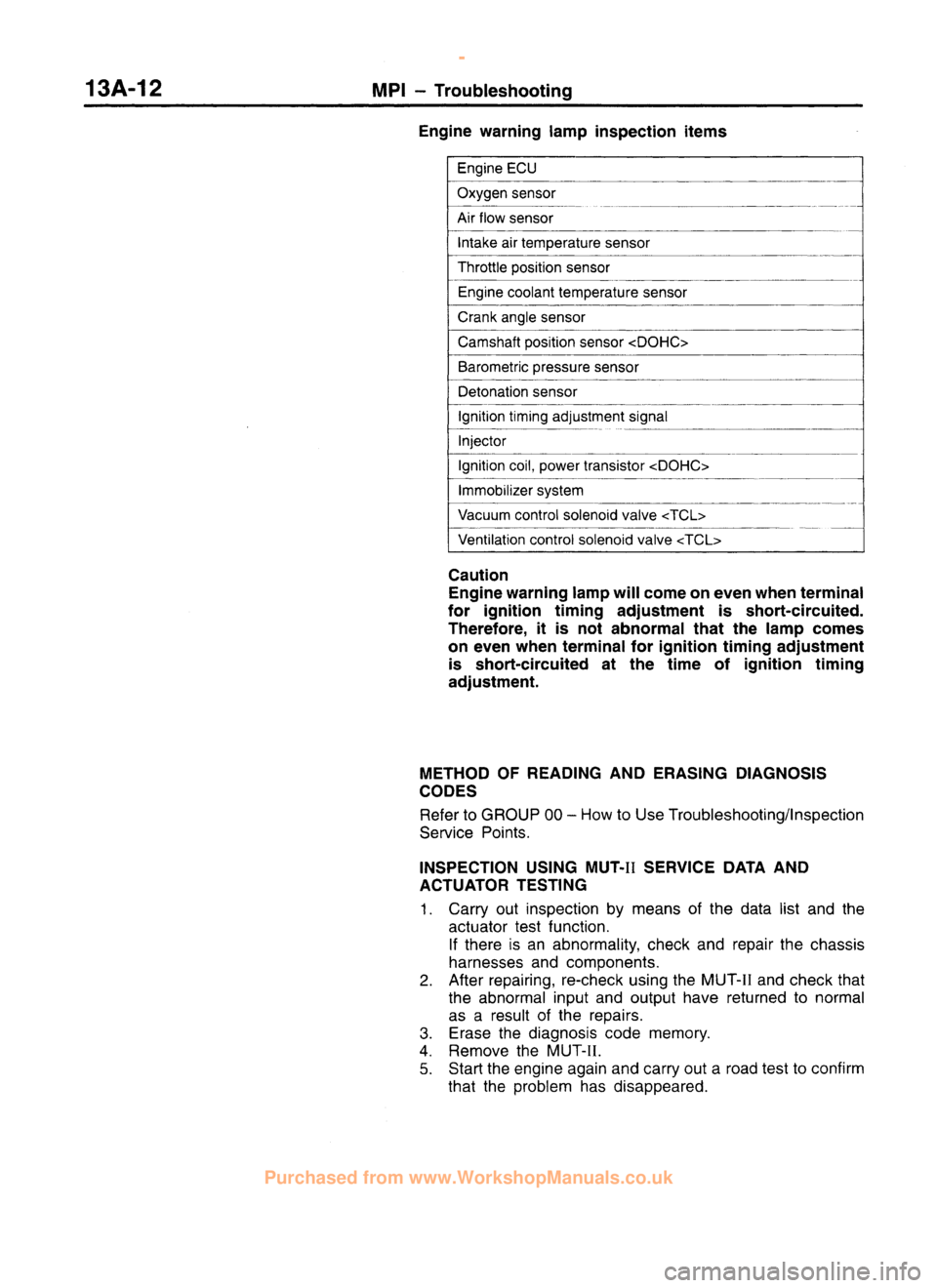 MITSUBISHI CARISMA 1995 Repair Manual
www.WorkshopManuals.co.uk
Purchased from www.WorkshopManuals.co.uk MITSUBISHI CARISMA 1995 Repair Manual
www.WorkshopManuals.co.uk
Purchased from www.WorkshopManuals.co.uk